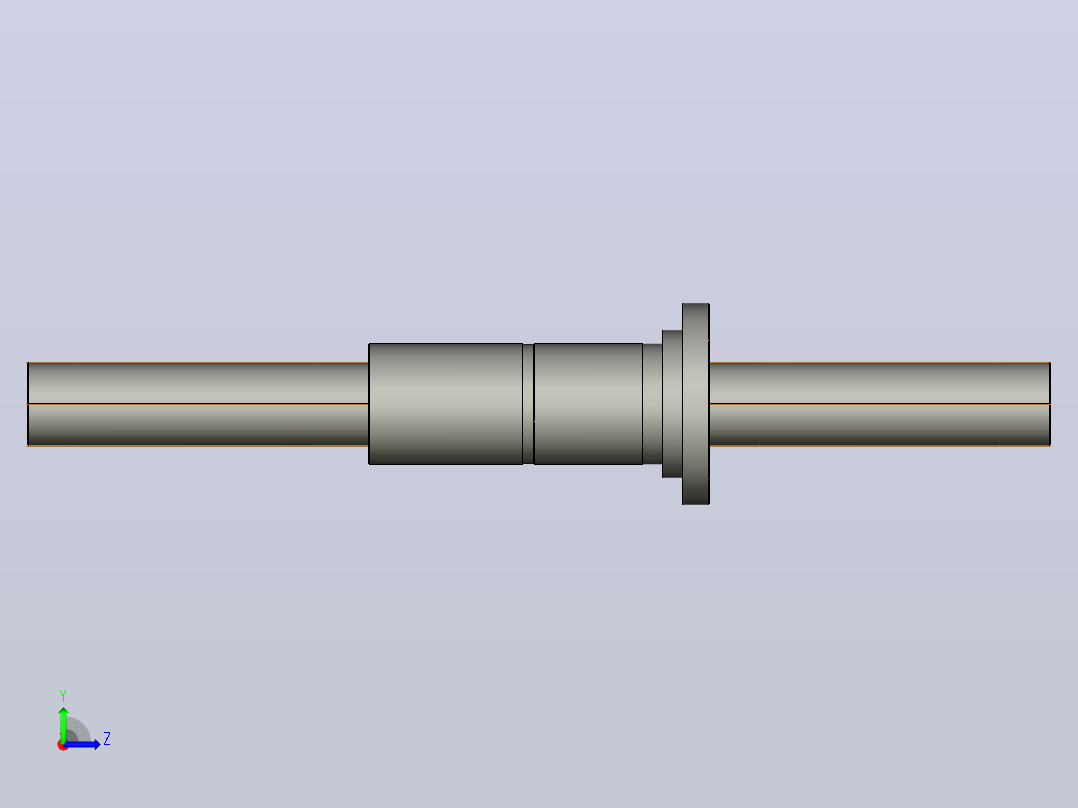 CMFZD12532-5滚珠丝杆3D模型左视图