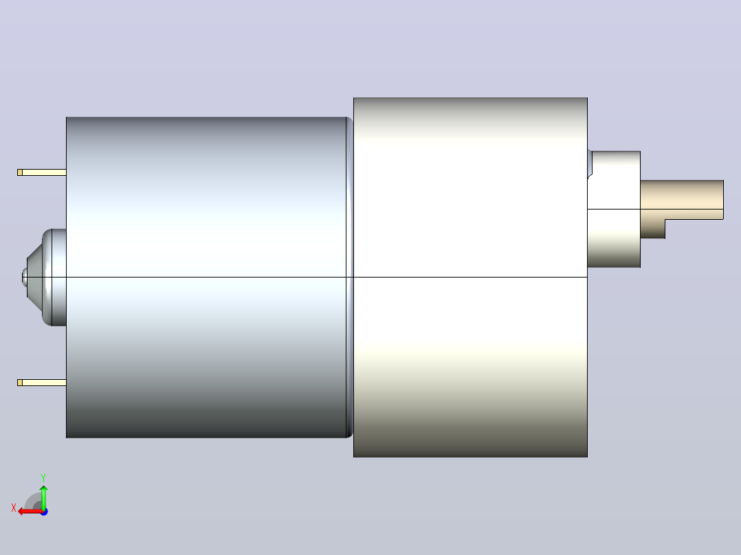 DC 12V 164 rpm 37毫米齿轮马达后视图