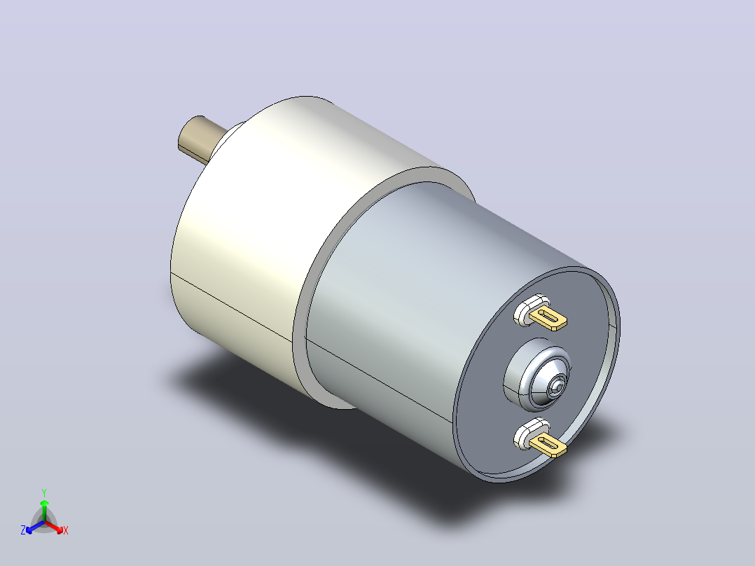 DC 12V 164 rpm 37毫米齿轮马达正等轴测图