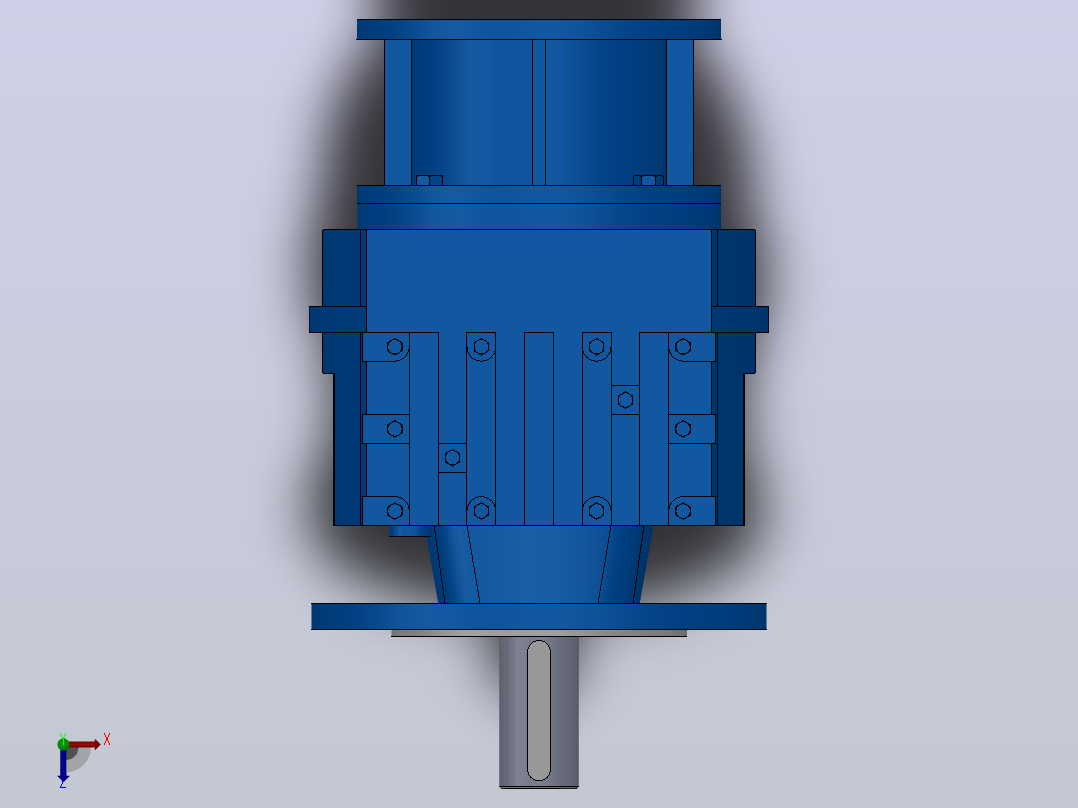 RF57ZP斜齿轮减速机RF57-4.39-M1-P71-Φ200俯视图