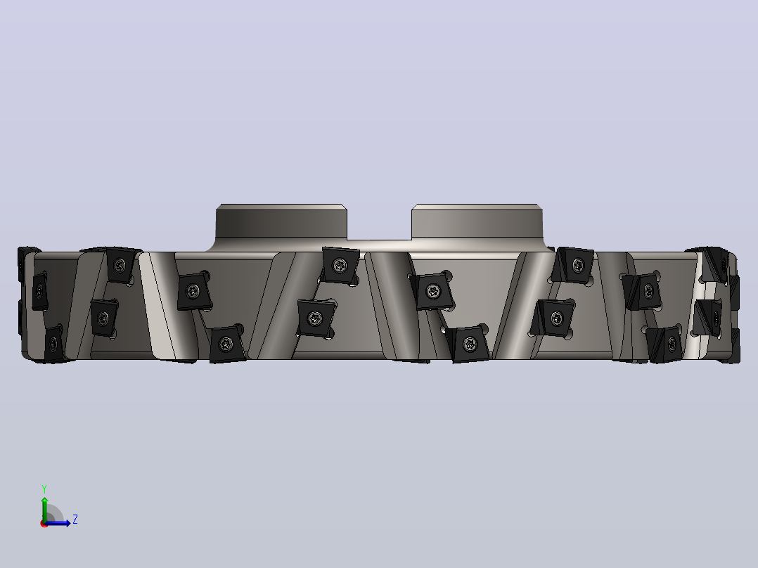 带XNHQ 140708刀片的特殊端面加工刀头3D图纸 Solidworks设计左视图