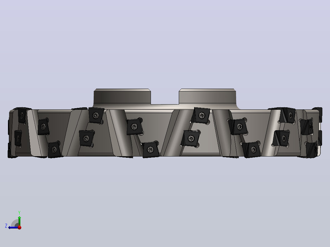 带XNHQ 140708刀片的特殊端面加工刀头3D图纸 Solidworks设计右视图