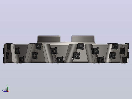 带XNHQ 140708刀片的特殊端面加工刀头3D图纸 Solidworks设计右视缩略图