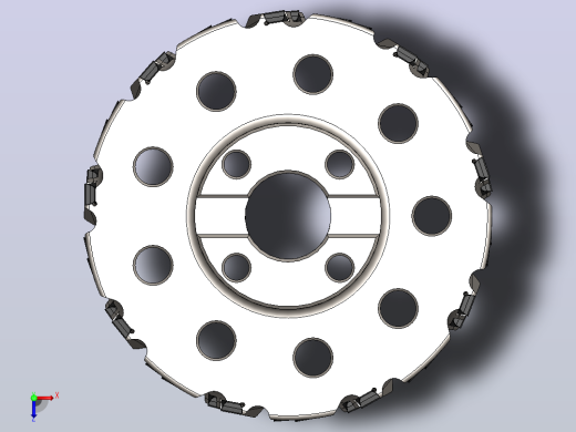 带XNHQ 140708刀片的特殊端面加工刀头3D图纸 Solidworks设计俯视缩略图