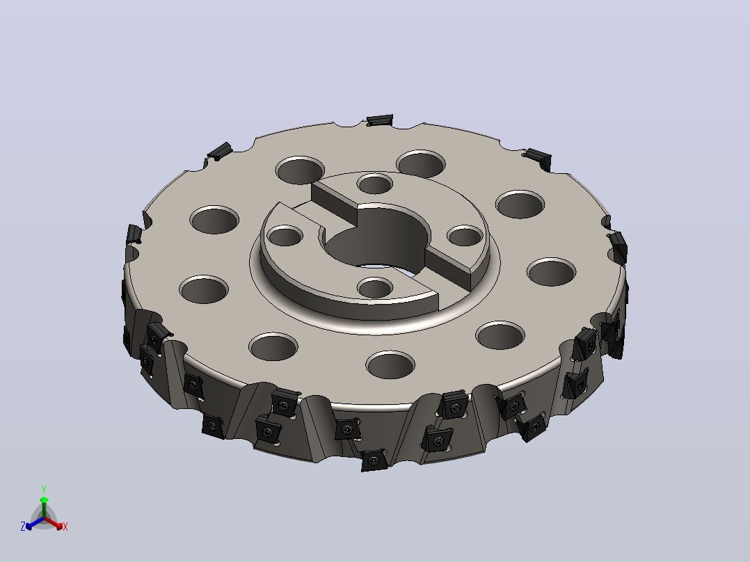 带XNHQ 140708刀片的特殊端面加工刀头3D图纸 Solidworks设计正等轴测图