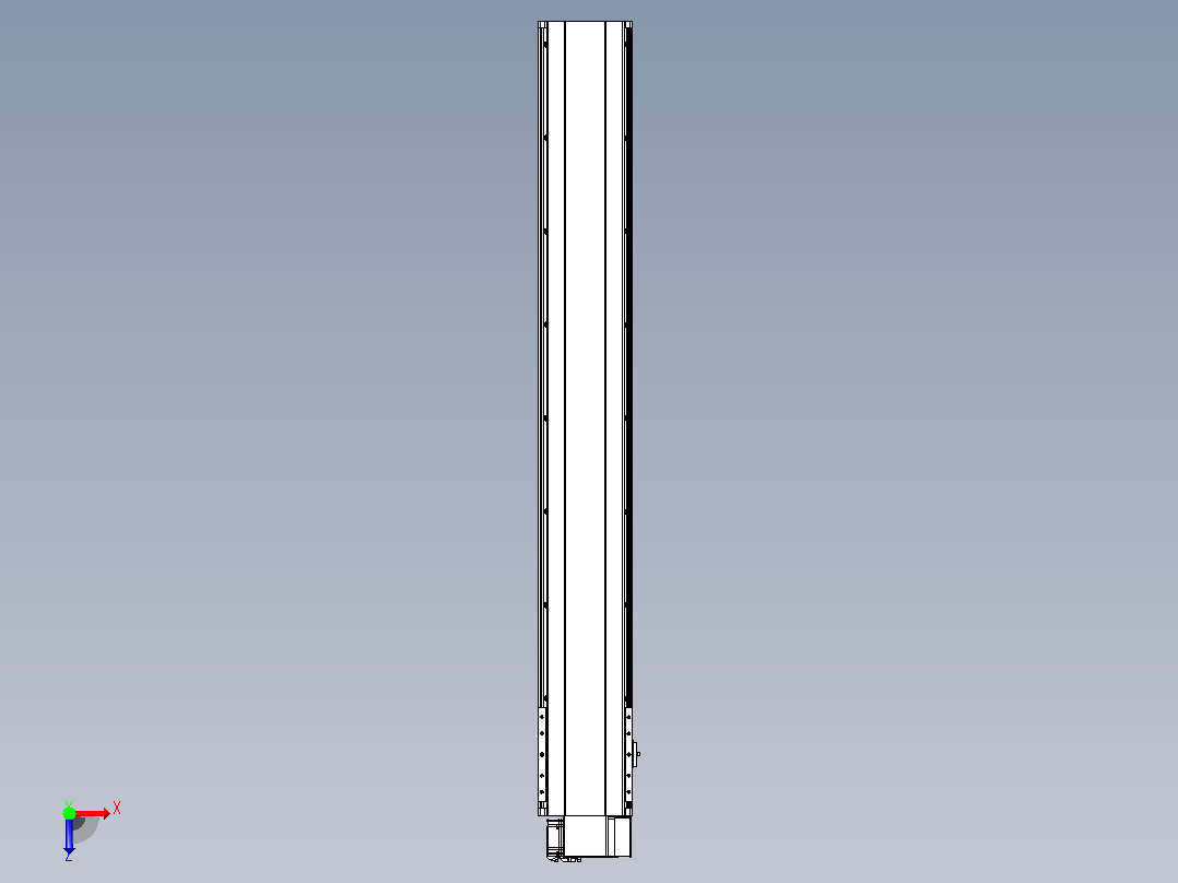 皮带直线轴半封闭可选导轨TPA-HNB-202D-140-L1350-RP-C-P75-N3俯视图