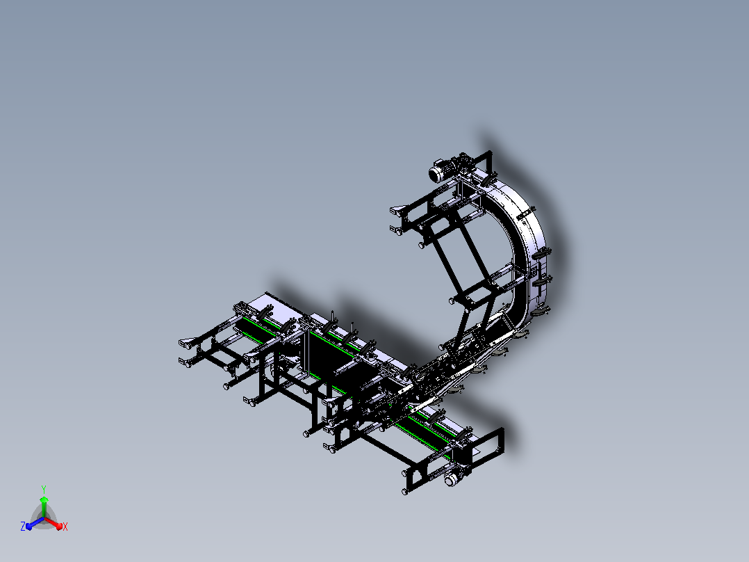 输送机3D图纸 STP格式主视图