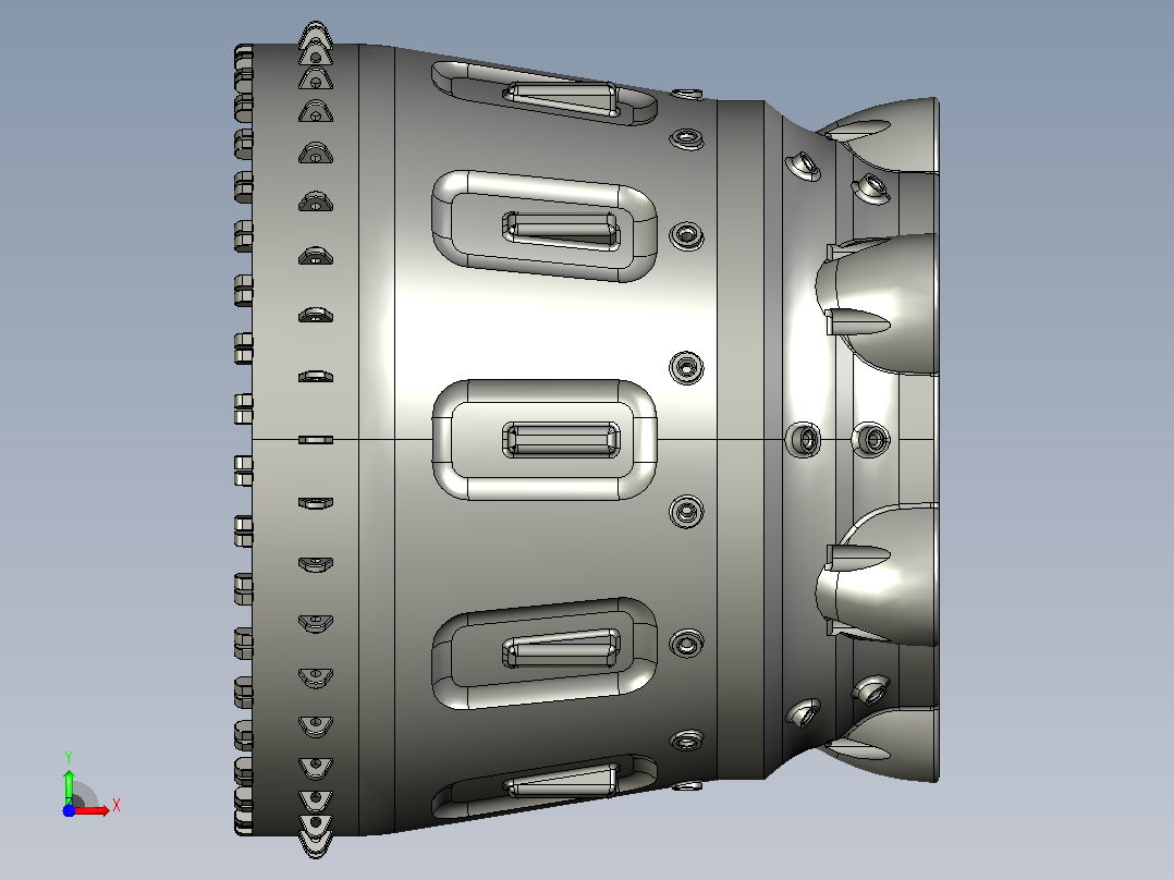 航空发动机后机匣前视图