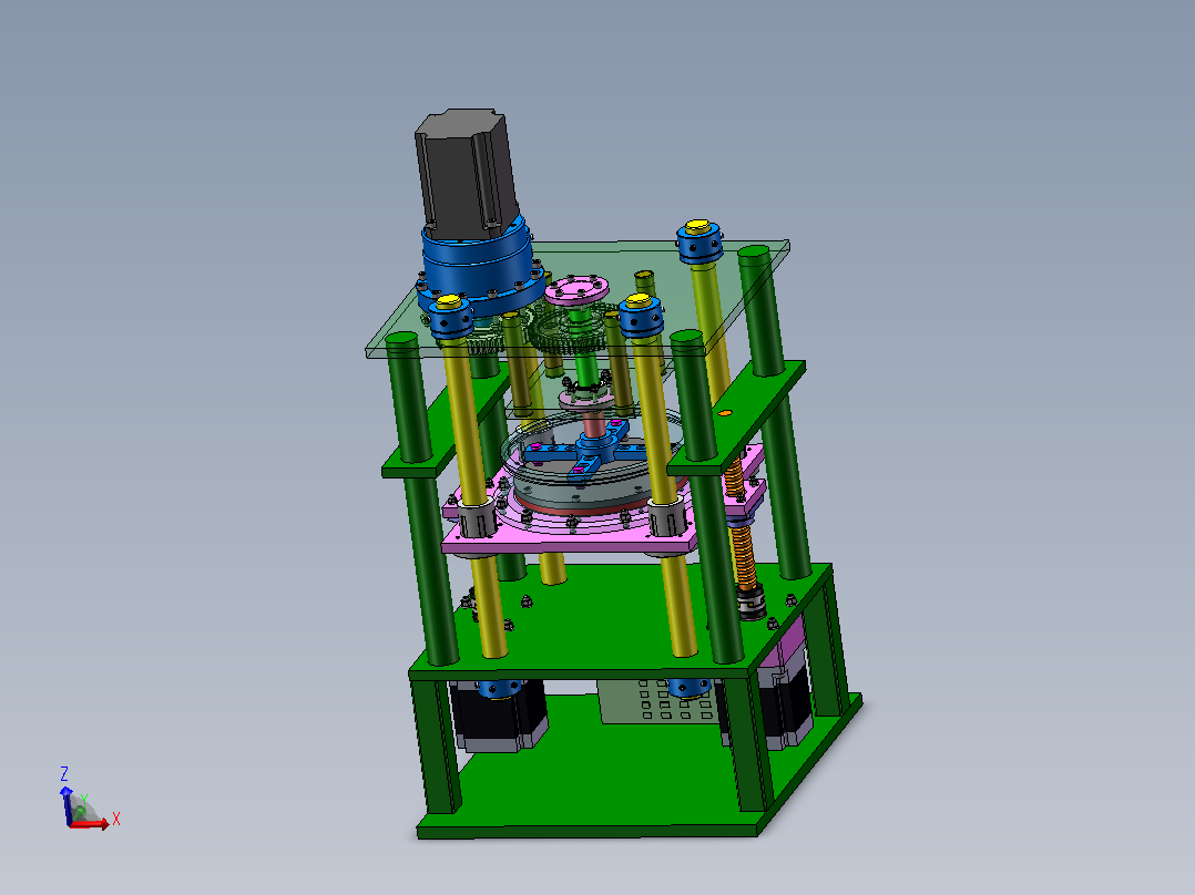 可变速度旋转腐蚀摩擦试验台的结构设计（SW+CAD+说明书）主视图