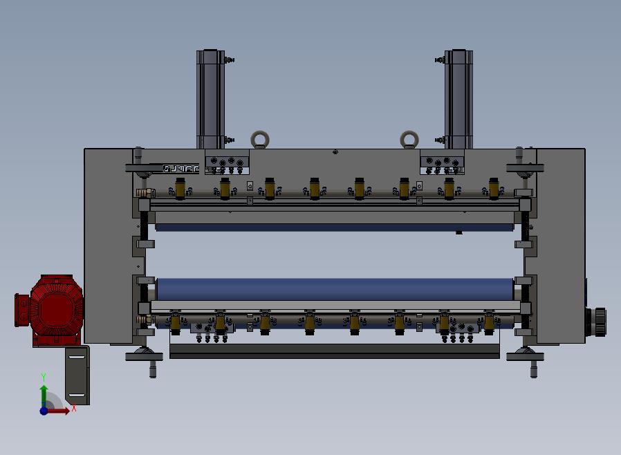 B17-可调结构的压板机装置前视图