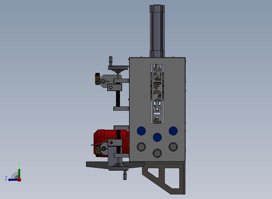 B17-可调结构的压板机装置右视图
