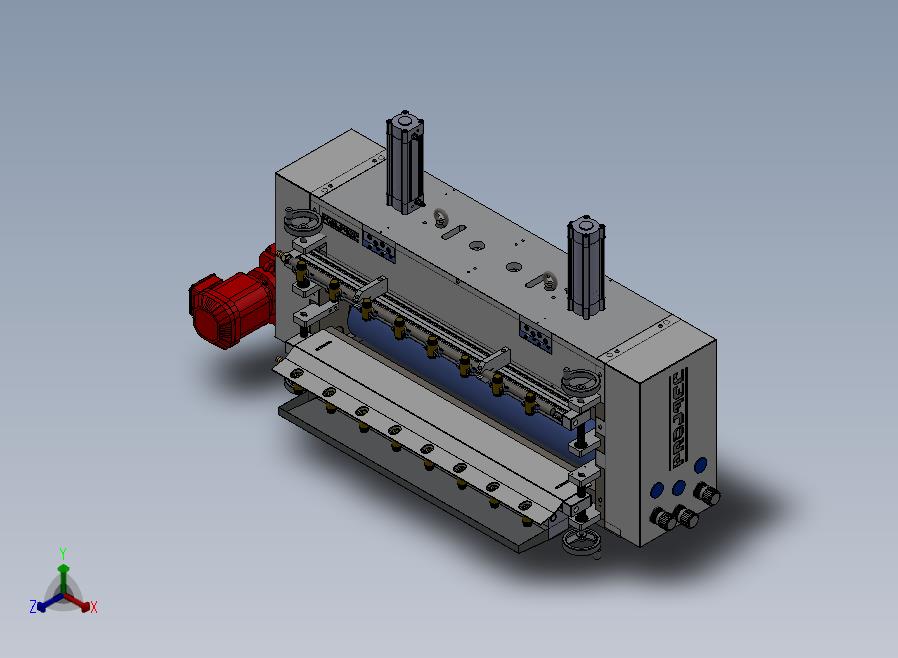 B17-可调结构的压板机装置正等轴测图