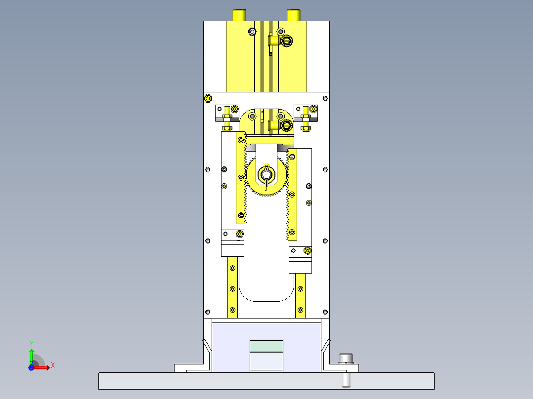 异形工件均匀固定机构前视图