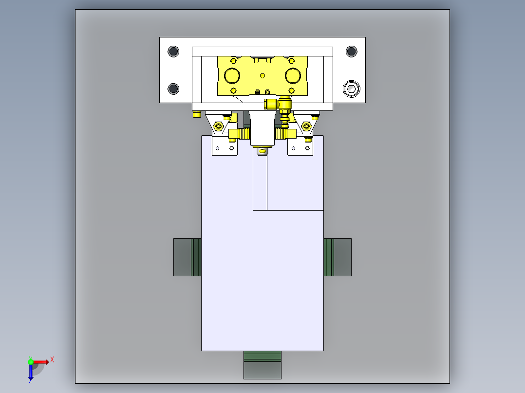 异形工件均匀固定机构俯视图