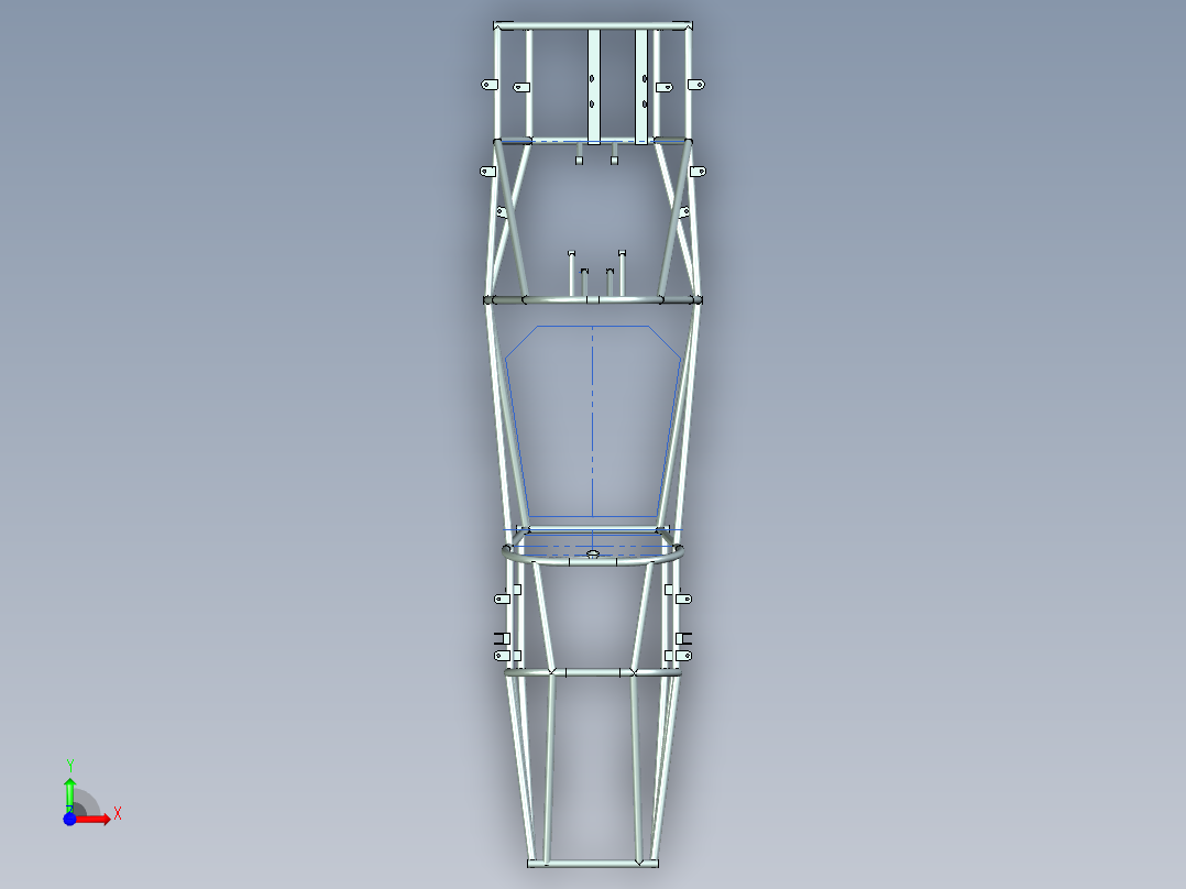 大学生方程式赛车设计（整体车架设计、标准安全系统及座椅附件设计）前视图