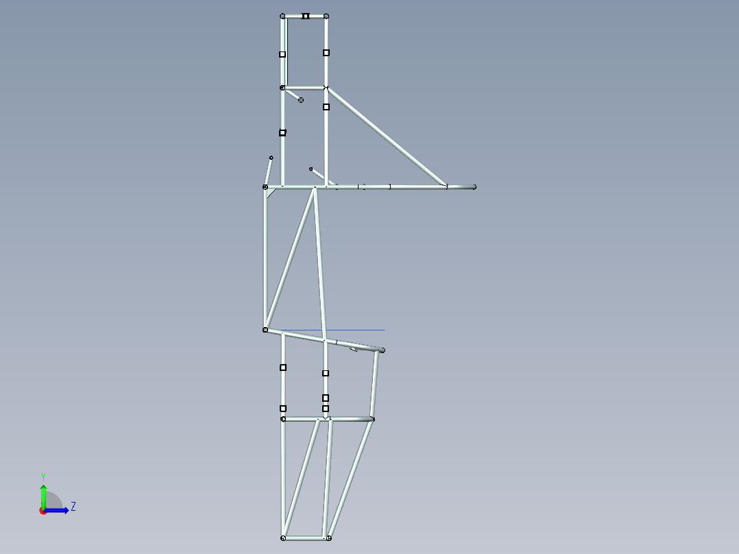 大学生方程式赛车设计（整体车架设计、标准安全系统及座椅附件设计）左视图