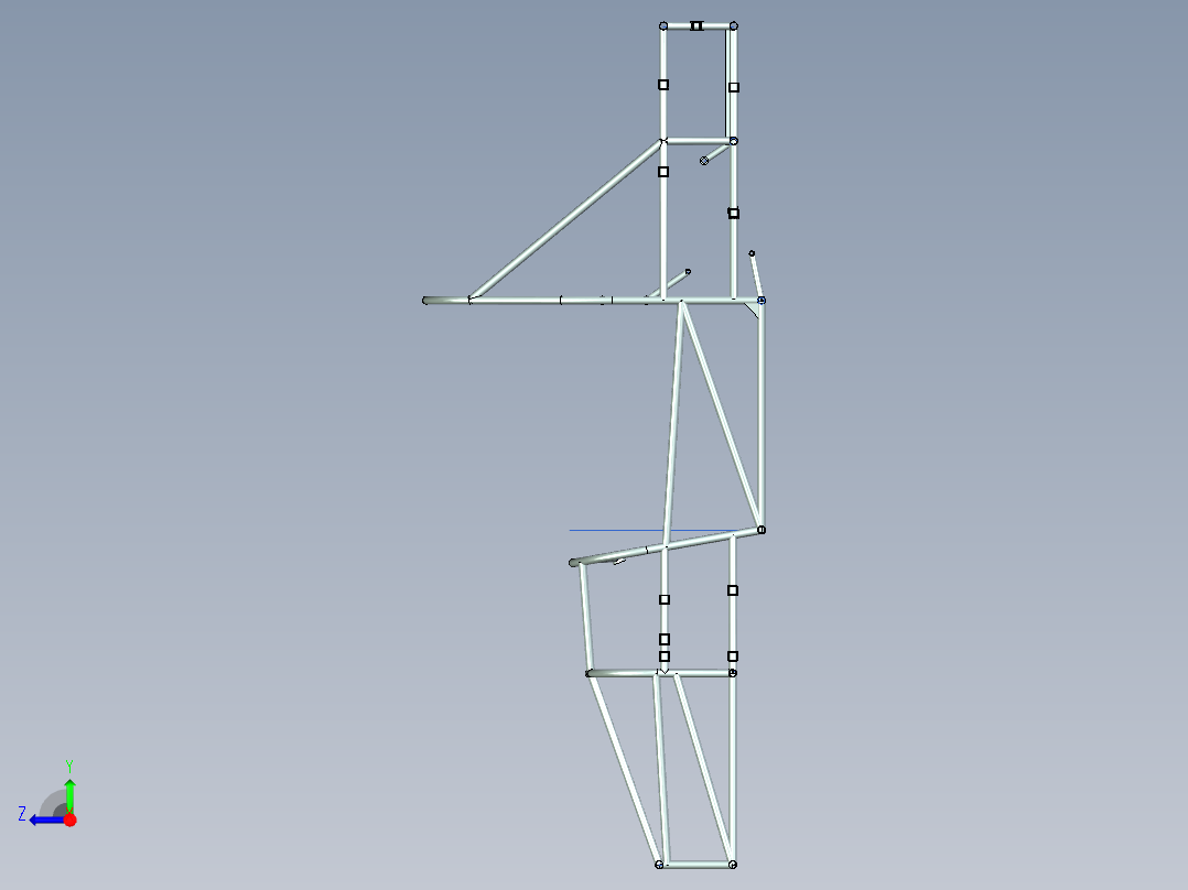 大学生方程式赛车设计（整体车架设计、标准安全系统及座椅附件设计）右视图