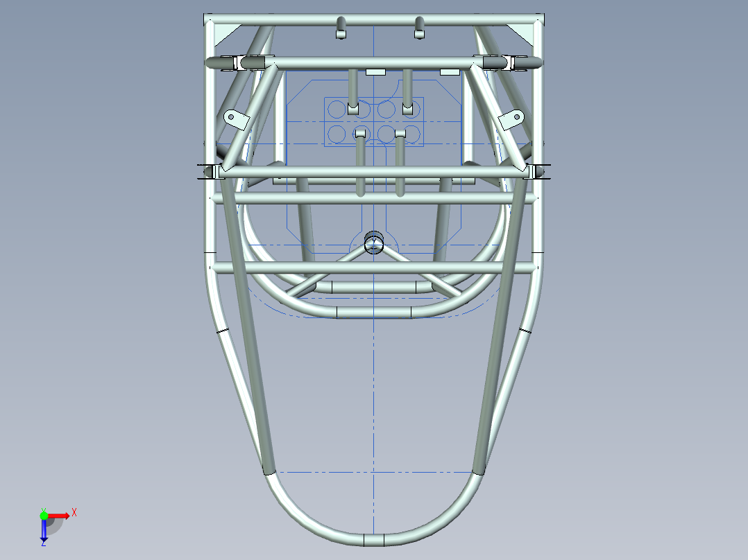 大学生方程式赛车设计（整体车架设计、标准安全系统及座椅附件设计）俯视图