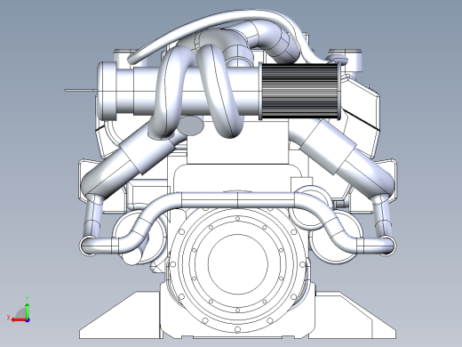 康明斯VT908发动机3D模型后视缩略图