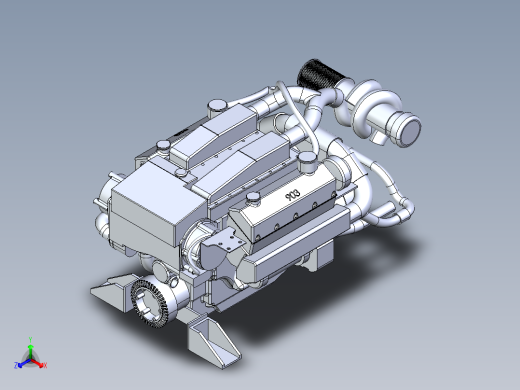 康明斯VT908发动机3D模型正等轴测缩略图