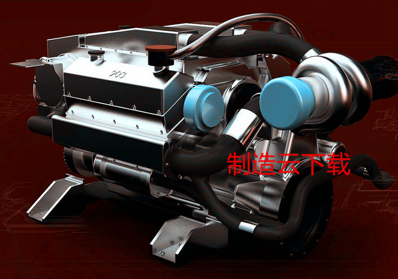 康明斯VT908发动机3D模型