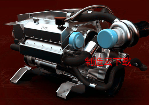 康明斯VT908发动机3D模型缩略图