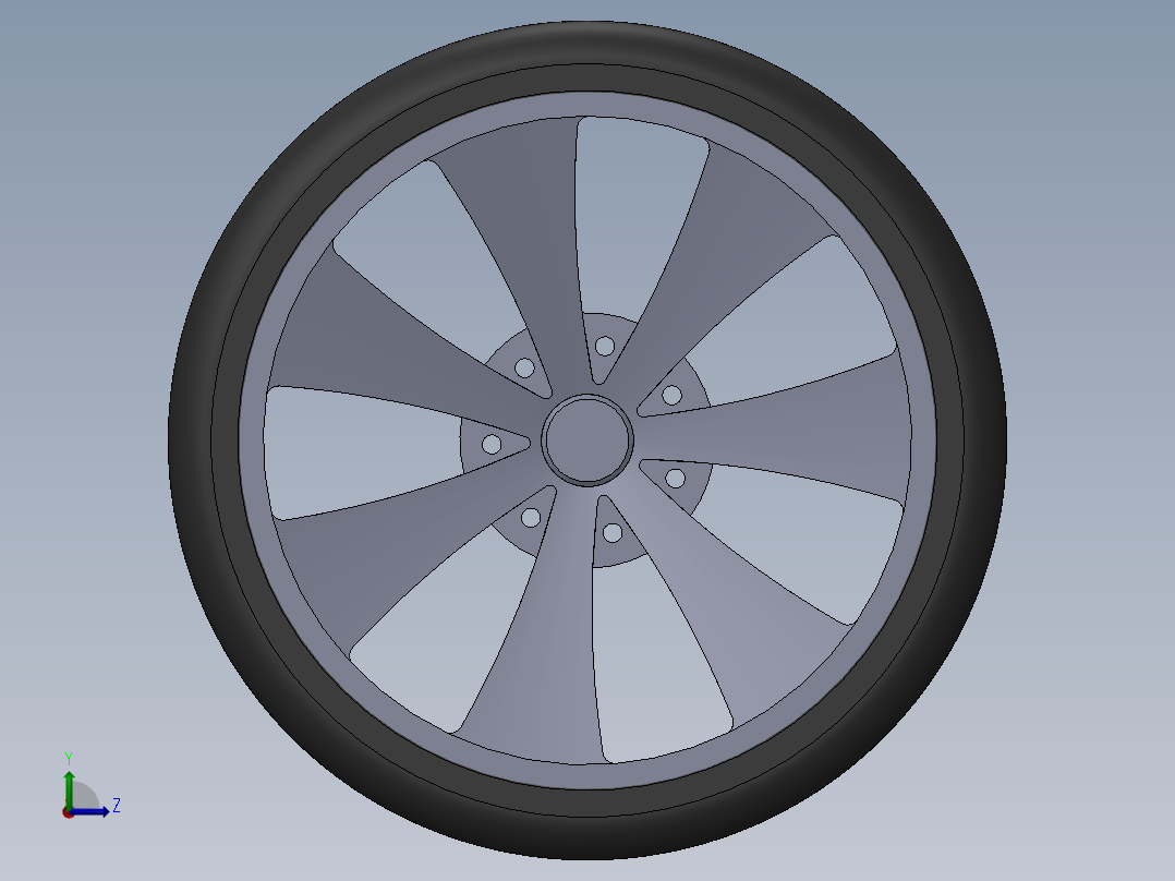solidworks 汽车车轮左视图
