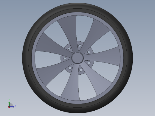 solidworks 汽车车轮左视缩略图