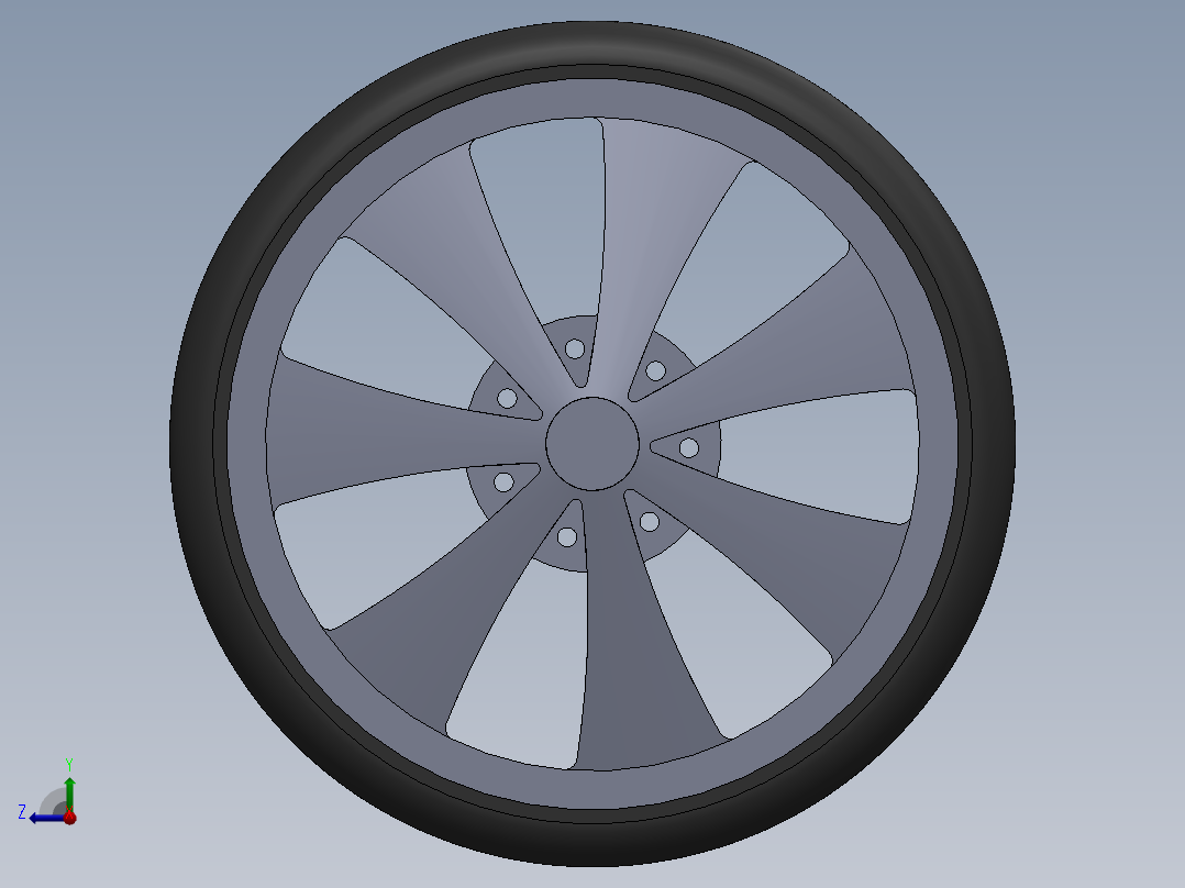 solidworks 汽车车轮右视图