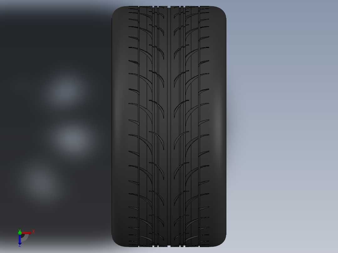 solidworks 汽车车轮俯视图