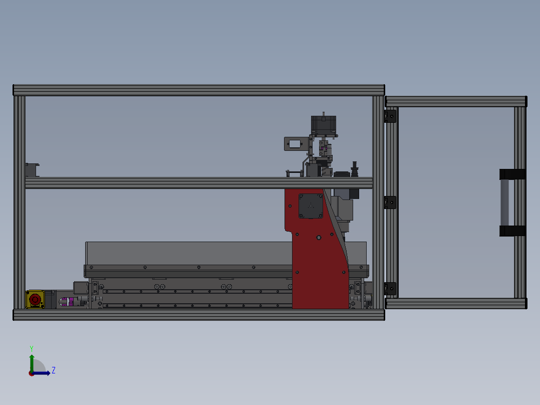 一台三轴数控加工中心机17左视图