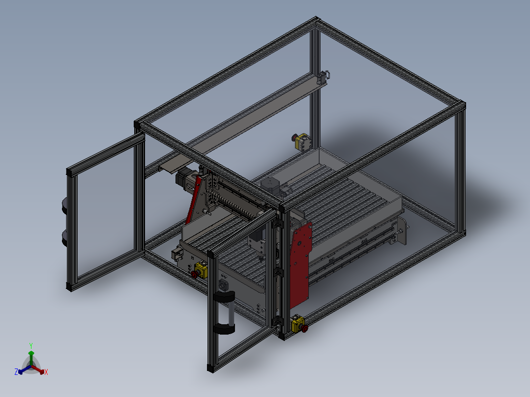 一台三轴数控加工中心机17正等轴测图
