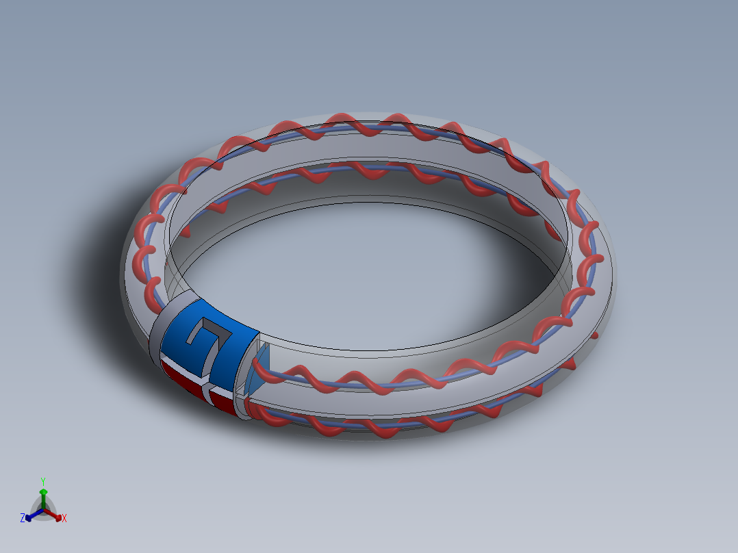 手环便携式三档弹簧秤正等轴测图