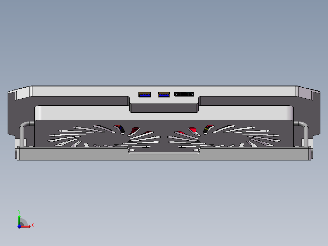 笔记本电脑冷却支架底座前视图