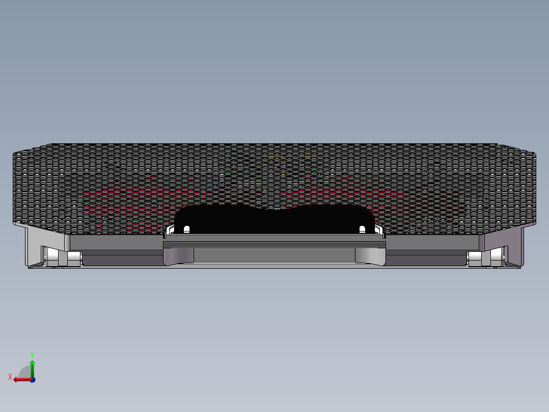 笔记本电脑冷却支架底座后视图