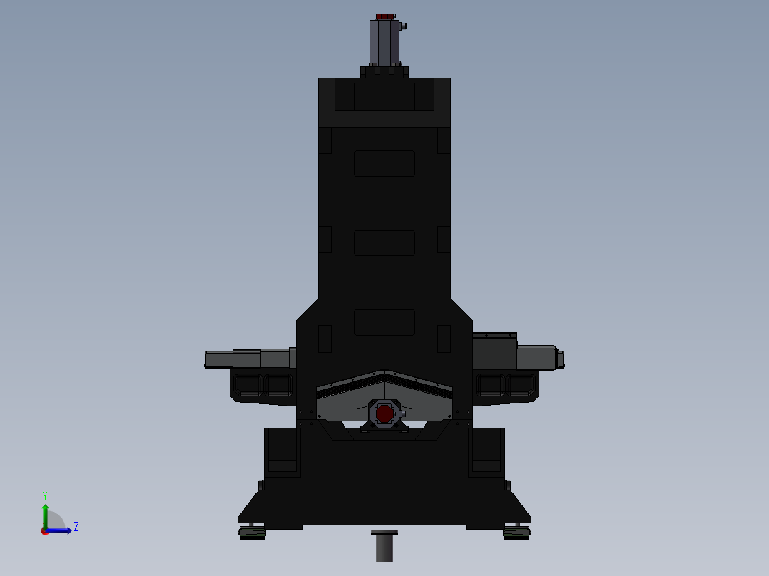 CNC数控主机3d图纸 BT40主轴机床3d图纸 三轴数控加工中心3d模型左视图