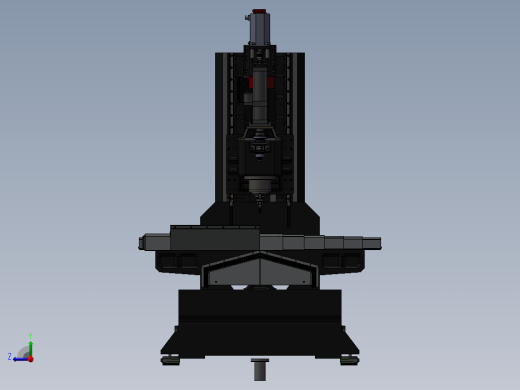 CNC数控主机3d图纸 BT40主轴机床3d图纸 三轴数控加工中心3d模型右视缩略图