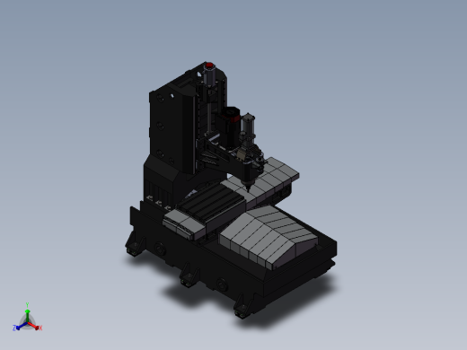 CNC数控主机3d图纸 BT40主轴机床3d图纸 三轴数控加工中心3d模型正等轴测缩略图