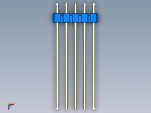 彩色公头100mil（2.54mm）系列-DS1021_blue_3x05p_100mil_Type43_rev1.0俯视缩略图