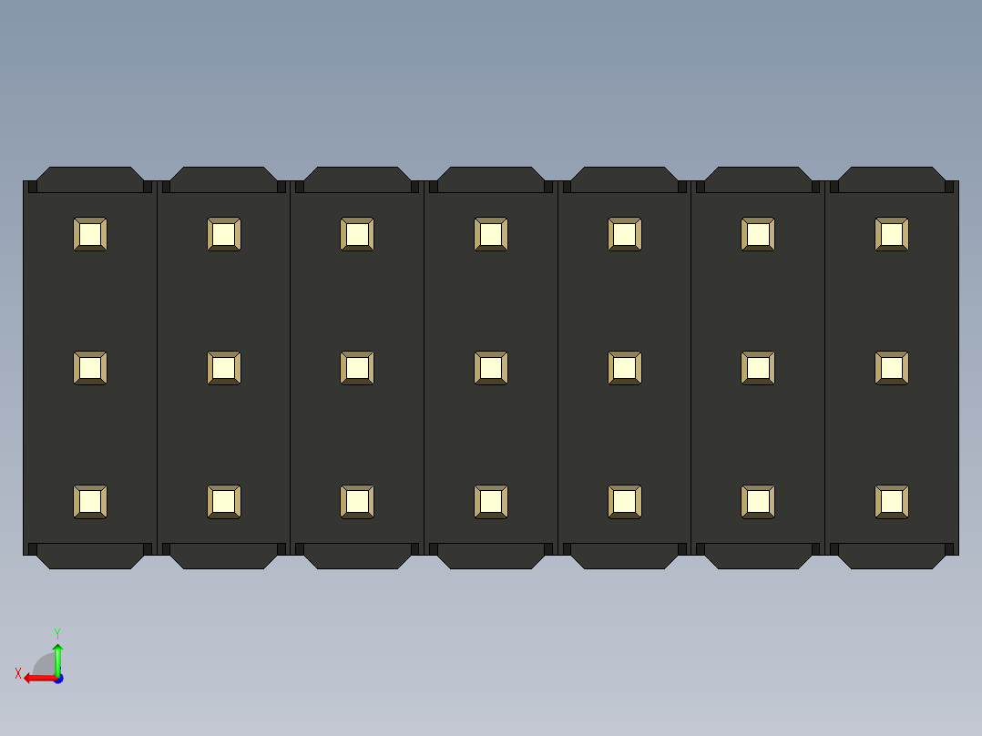 彩色公头100mil（2.54mm）系列-DS1021_black_3x07p_100mil_Type19_rev1.0后视图