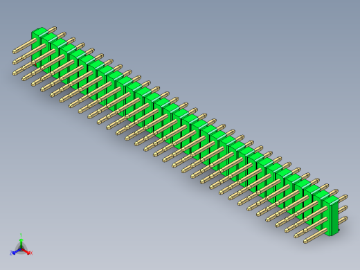 彩色公头100mil（2.54mm）系列-DS1021_green_3x32p_100mil_Type1_rev1.0