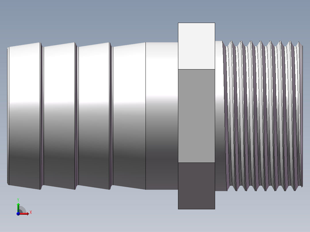 水管接头-有边 [DN25X32]前视图