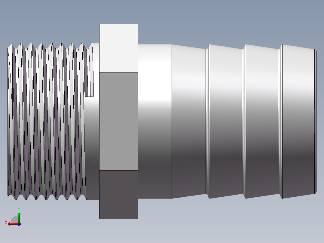 水管接头-有边 [DN25X32]后视图
