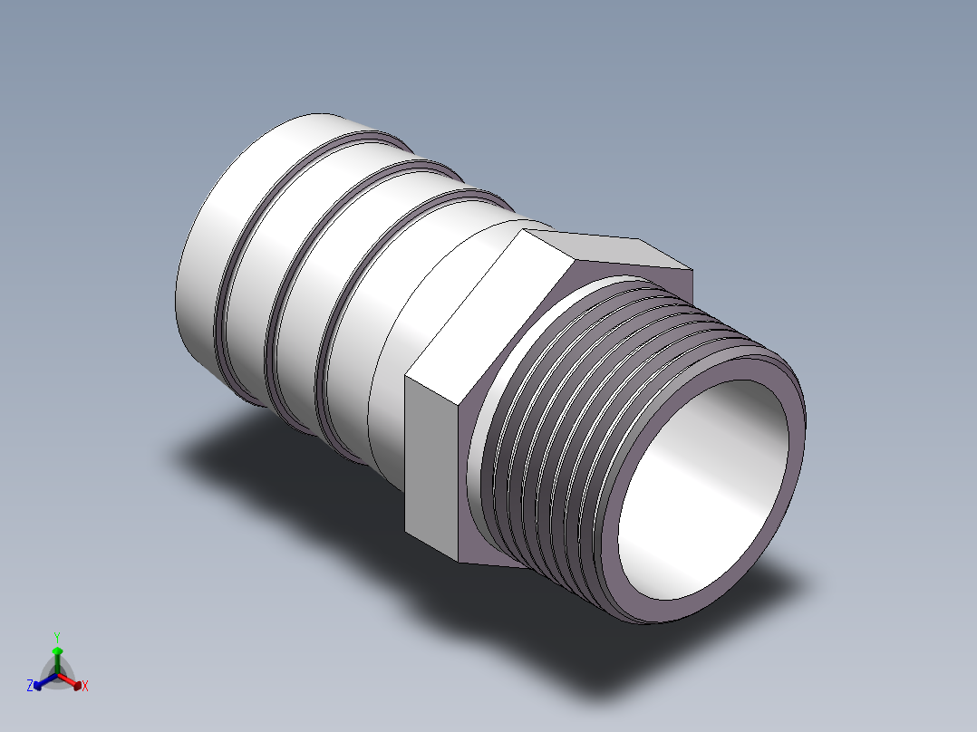 水管接头-有边 [DN25X32]正等轴测图
