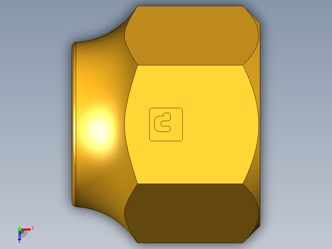 扩口式工业通用硬管接头Short Forged Nut 14FSX-8俯视图