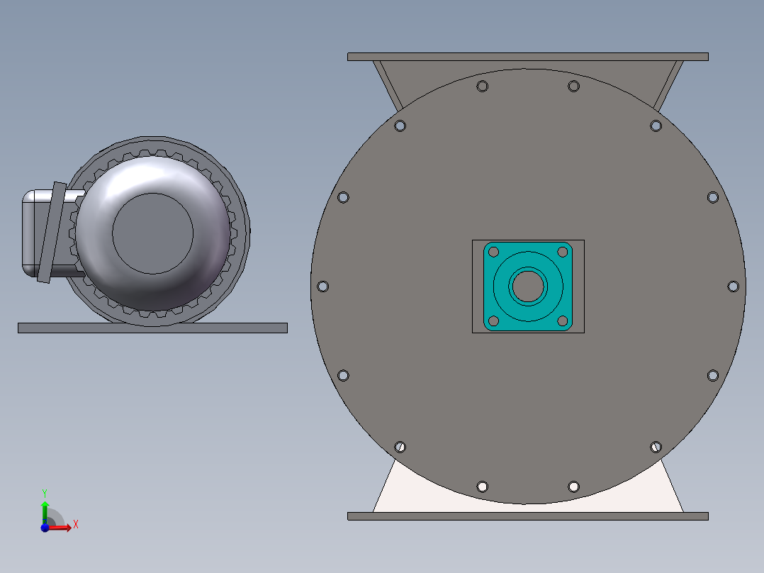 大型叶轮给料机全套生产图纸前视图
