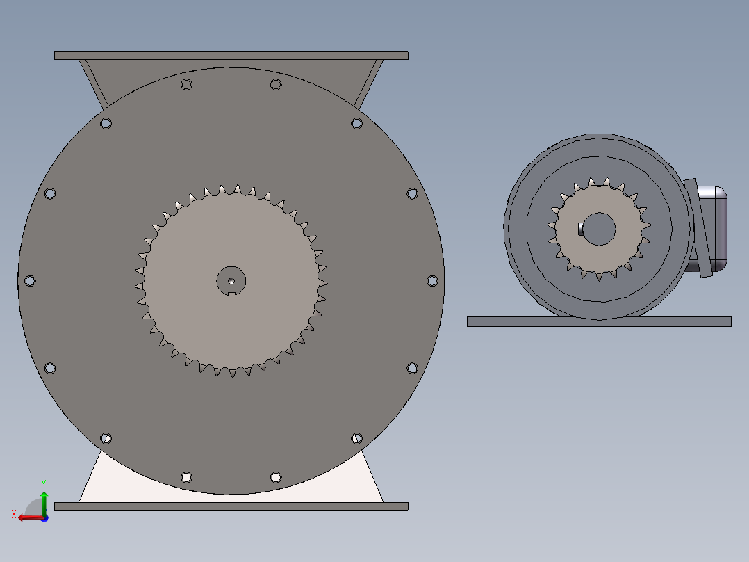 大型叶轮给料机全套生产图纸后视图