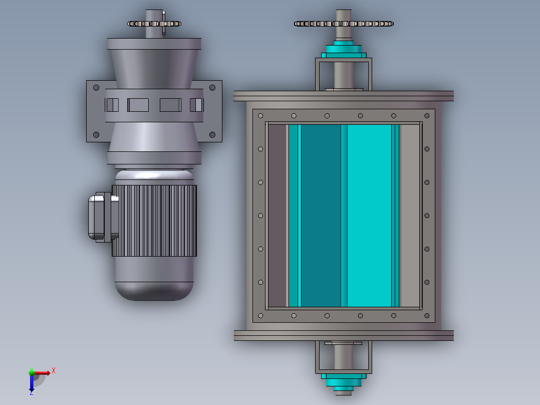 大型叶轮给料机全套生产图纸俯视图