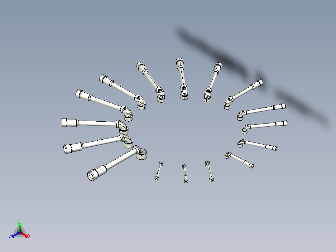 双头偏置套筒可配置扳手--stp正等轴测图
