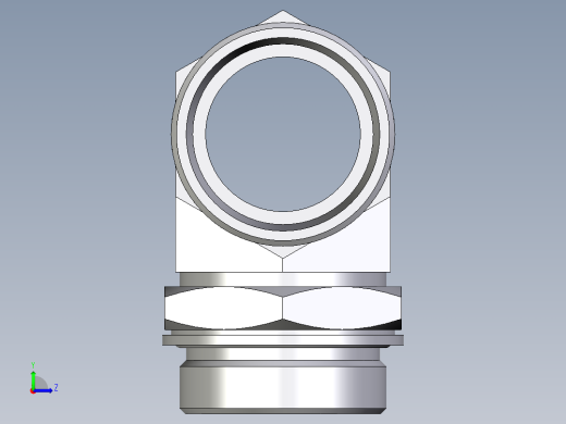 卡套式工业通用硬管接头EO_Adjustable_locknut_branch_tee_TEE42LMOMDCF左视缩略图